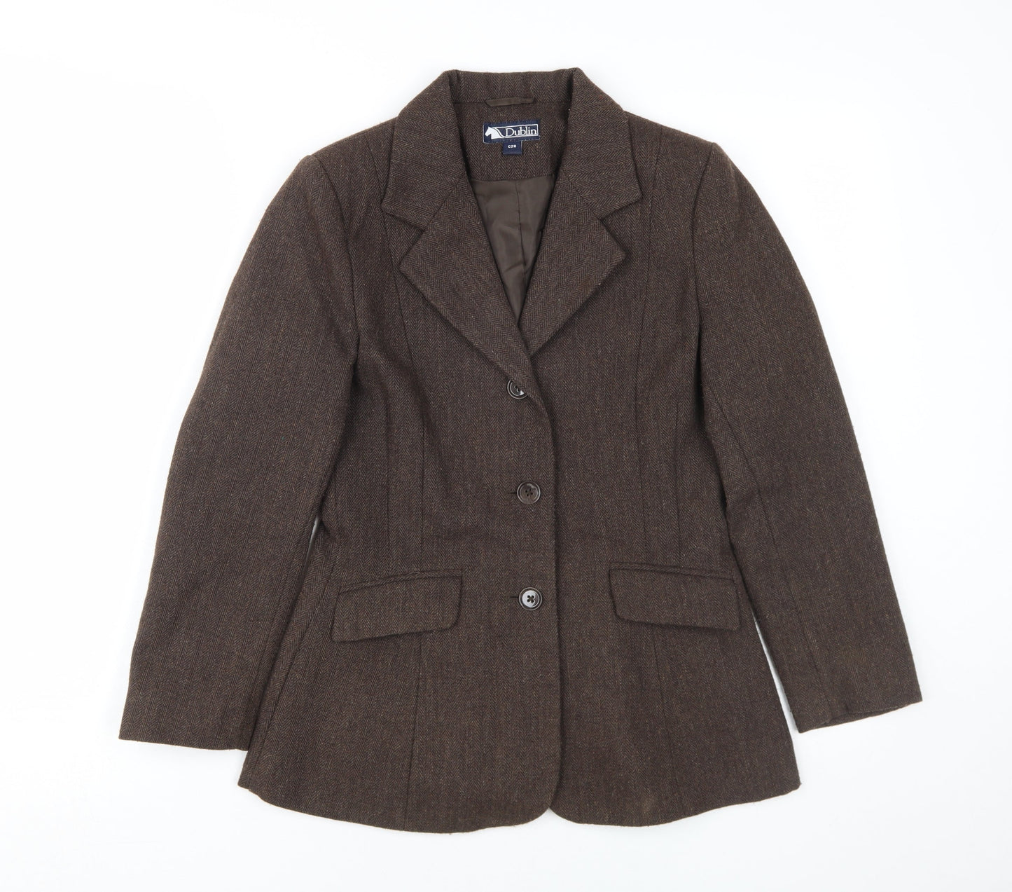 Dublin Women's Brown Tweed Blazer, UK 0, Classic Fit