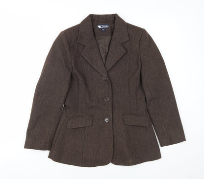 Dublin Women's Brown Tweed Blazer, UK 0, Classic Fit