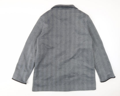 Anne de Lancay Women's Grey Herringbone Overcoat - L
