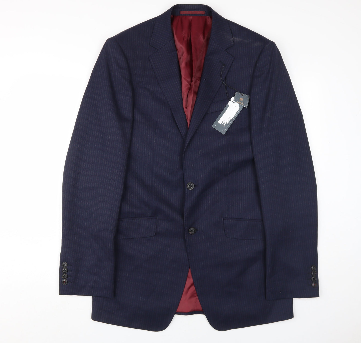 Mens UK Size XL Marks and Spencer Regular Blue Suit Jacket