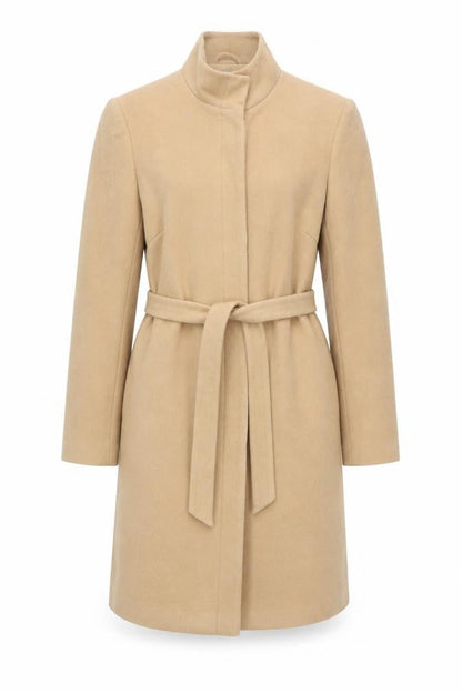Womens UK Size 14 AMARANTO Beige Overcoat