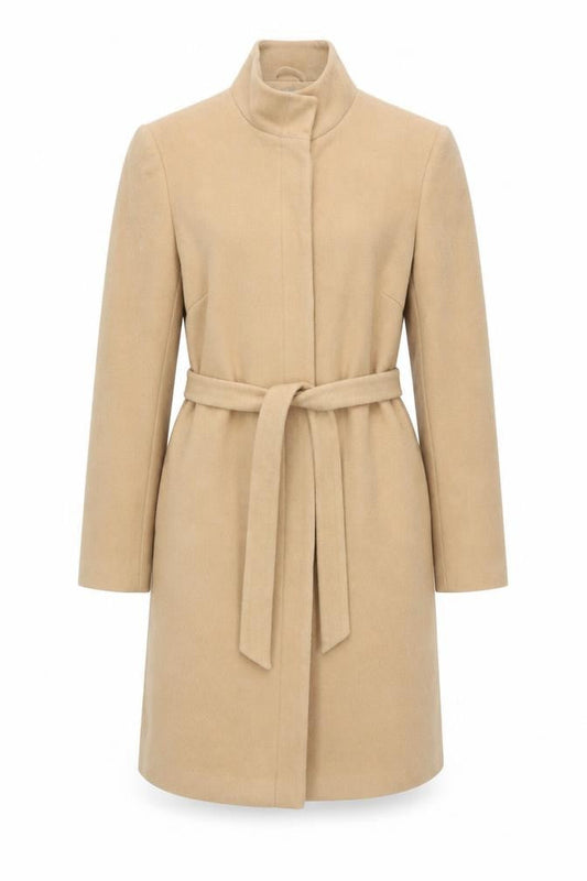 Womens UK Size 14 AMARANTO Beige Overcoat