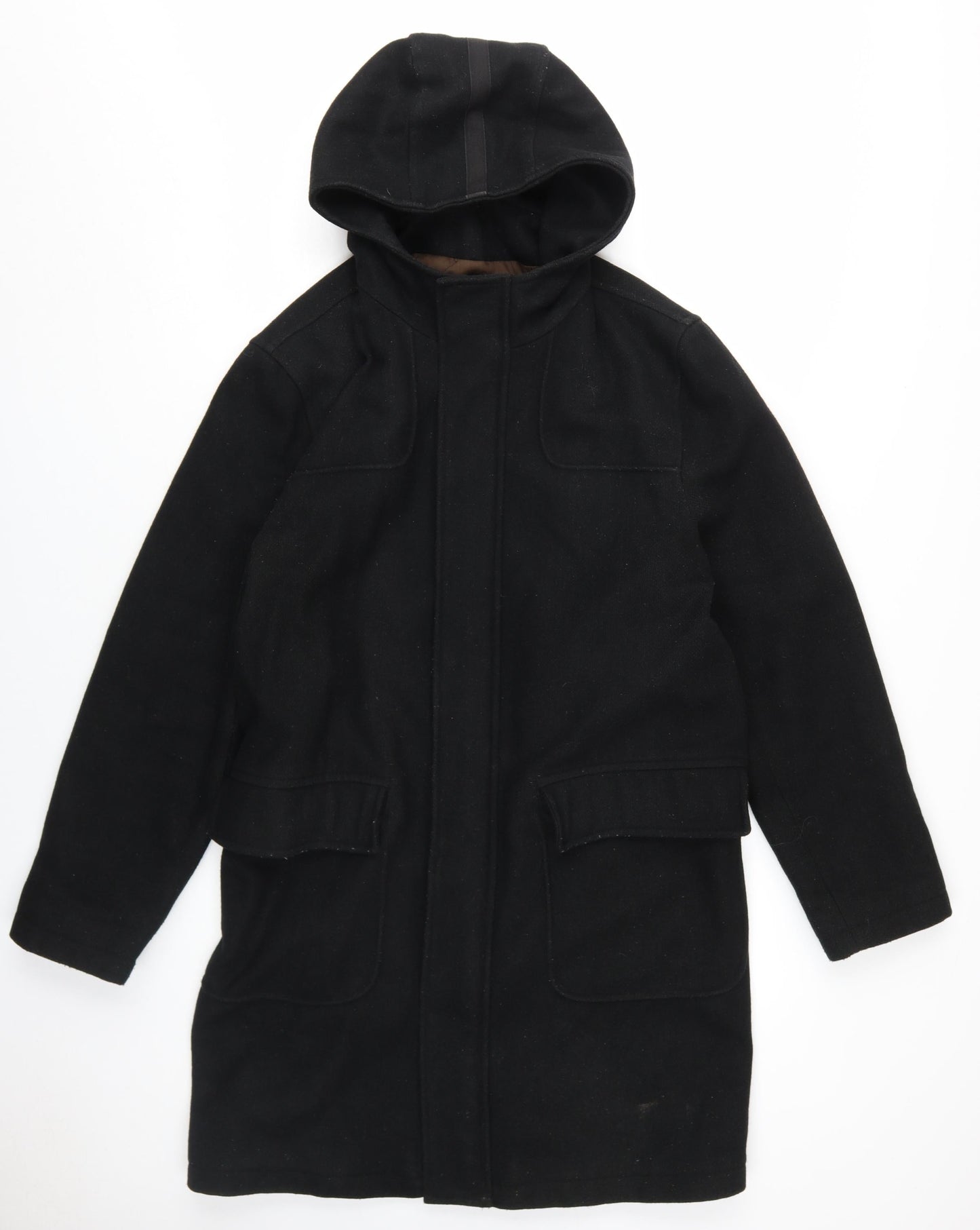 Mens UK Size S River Island Black Parka Coat