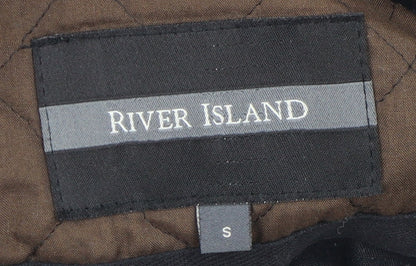 Mens UK Size S River Island Black Parka Coat