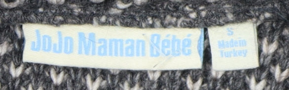 Womens UK Size S JoJo Maman Bébé Grey Pullover Jumper
