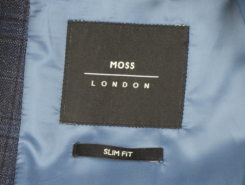 Mens UK Size 40 Moss London Regular Blue Suit Jacket