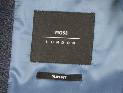Mens UK Size 40 Moss London Regular Blue Suit Jacket