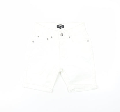boohooMAN Men's White Shorts XS