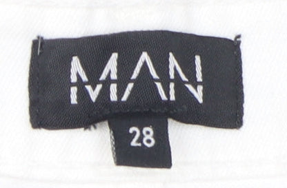 boohooMAN Men's White Shorts XS