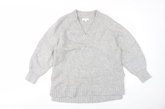 Marks and Spencer Women's Grey V-Neck Pullover Jumper Size 12