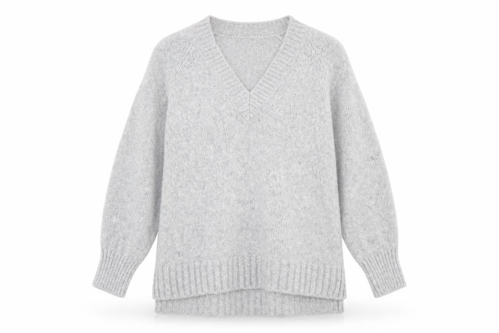 Marks and Spencer Women's Grey V-Neck Pullover Jumper Size 12