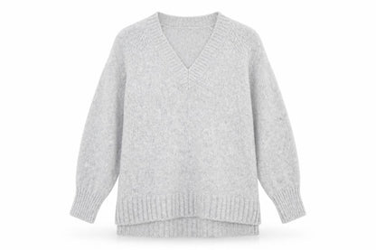 Marks and Spencer Women's Grey V-Neck Pullover Jumper Size 12