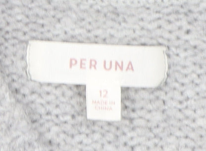 Marks and Spencer Women's Grey V-Neck Pullover Jumper Size 12