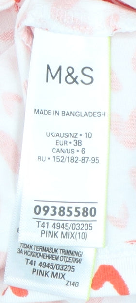 Womens UK Size 10 Marks and Spencer Pink Basic T-Shirt