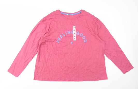 Womens UK Size XL Marks and Spencer Pink Basic T-Shirt