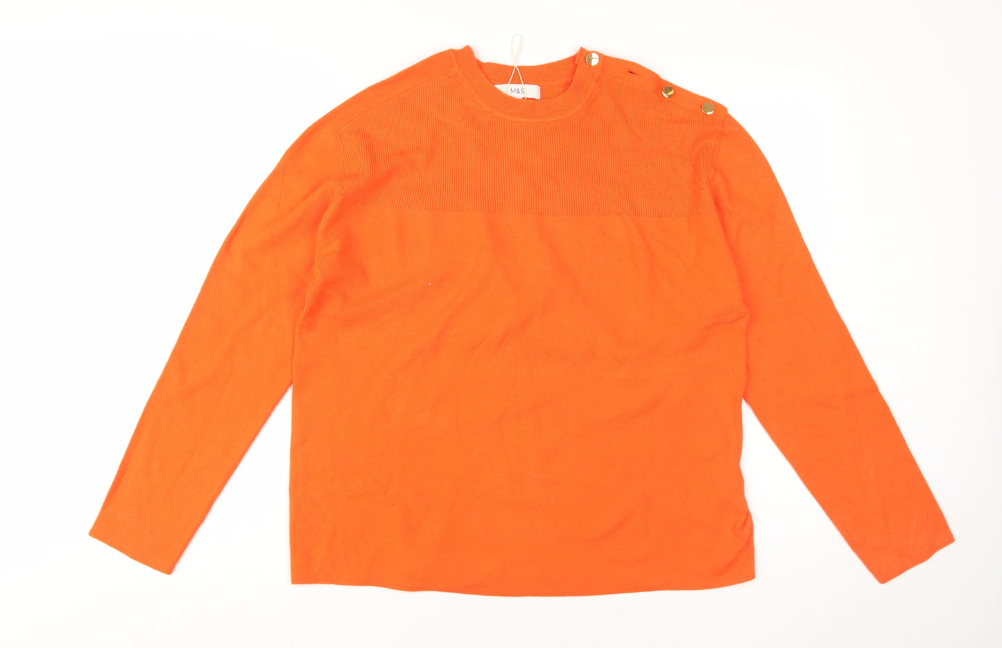 Womens UK Size M Marks and Spencer Orange Pullover Jumper