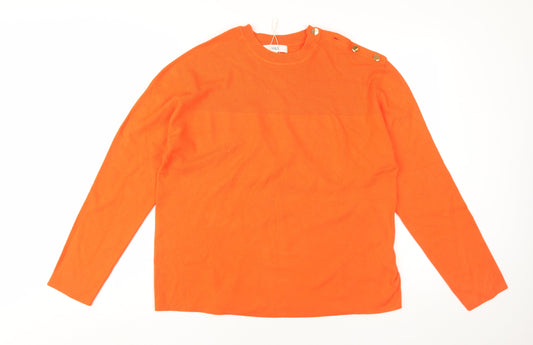 Womens UK Size M Marks and Spencer Orange Pullover Jumper