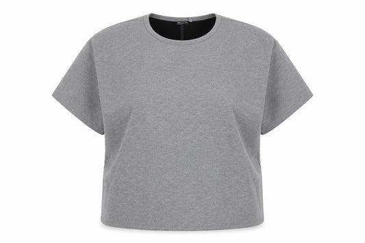 Front view of ASOS Women Grey Basic T-Shirt UK 30 Relaxed Fit