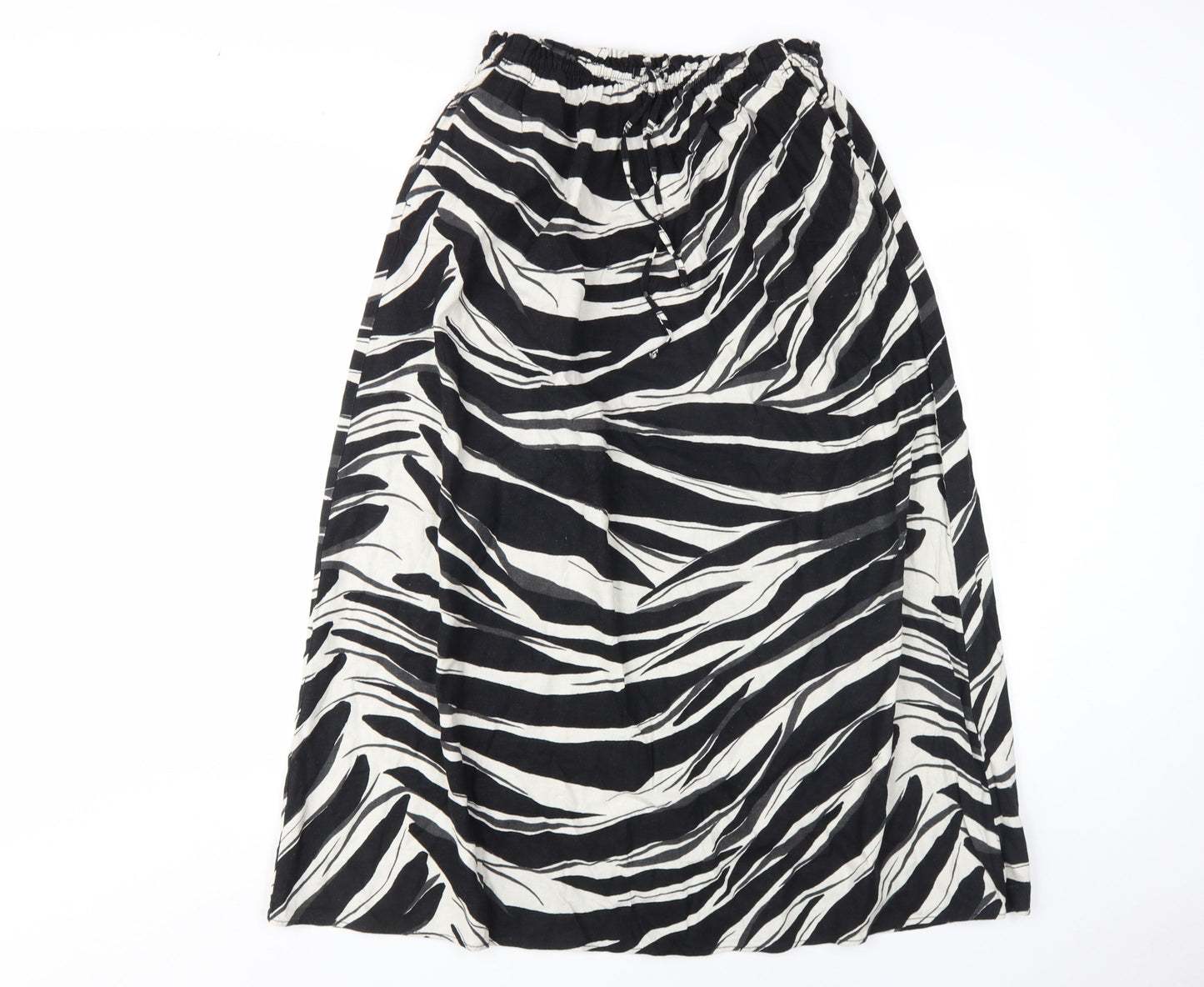 H&M Women's Black & White Animal Print Skirt, Size S