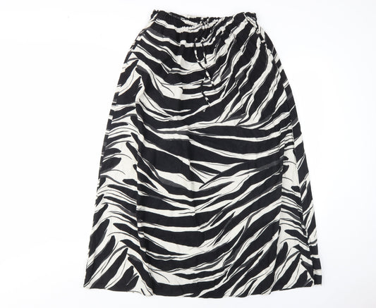 H&M Women's Black & White Animal Print Skirt, Size S