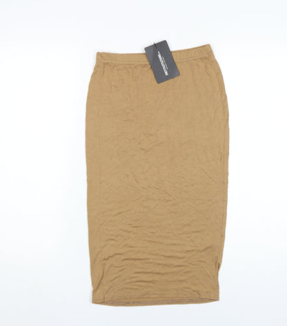 PrettyLittleThing Women's Brown Midi Pencil Skirt