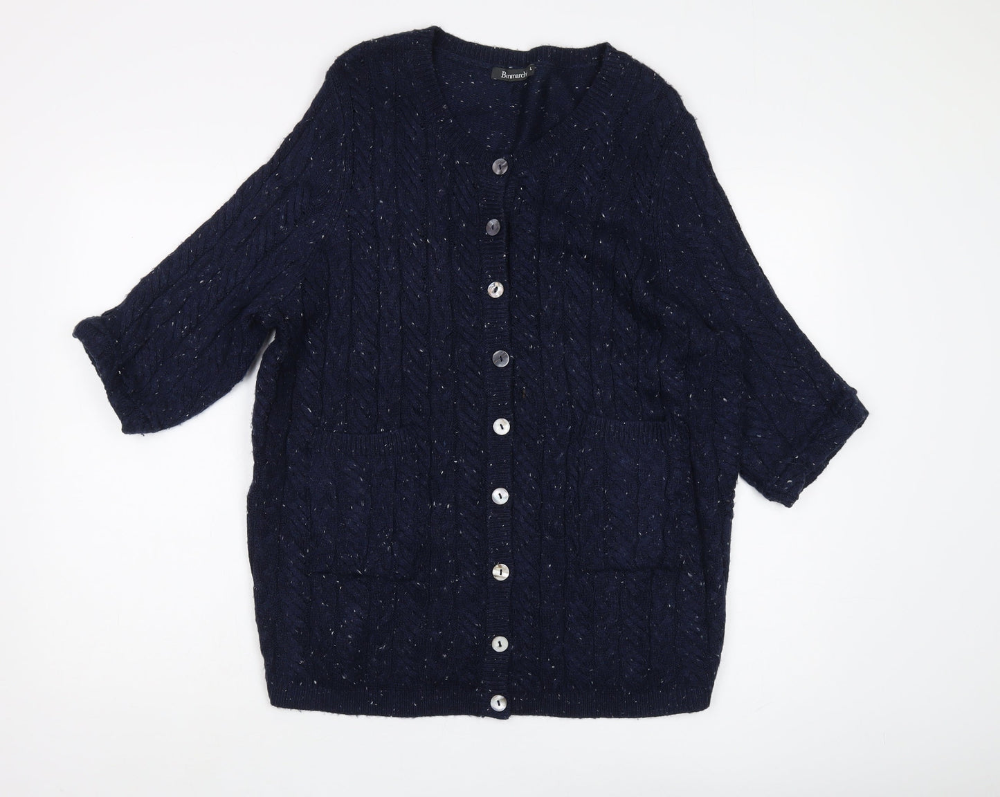 Womens UK Size L Bonmarché Blue Cardigan Jumper