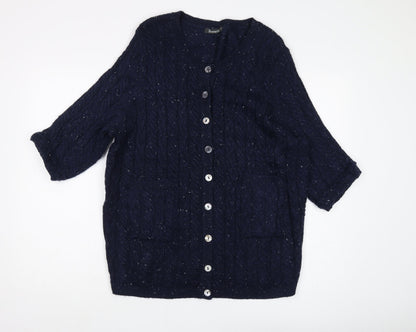 Womens UK Size L Bonmarché Blue Cardigan Jumper