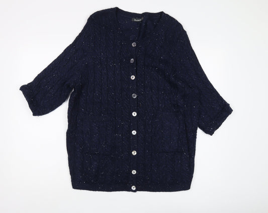 Womens UK Size L Bonmarché Blue Cardigan Jumper