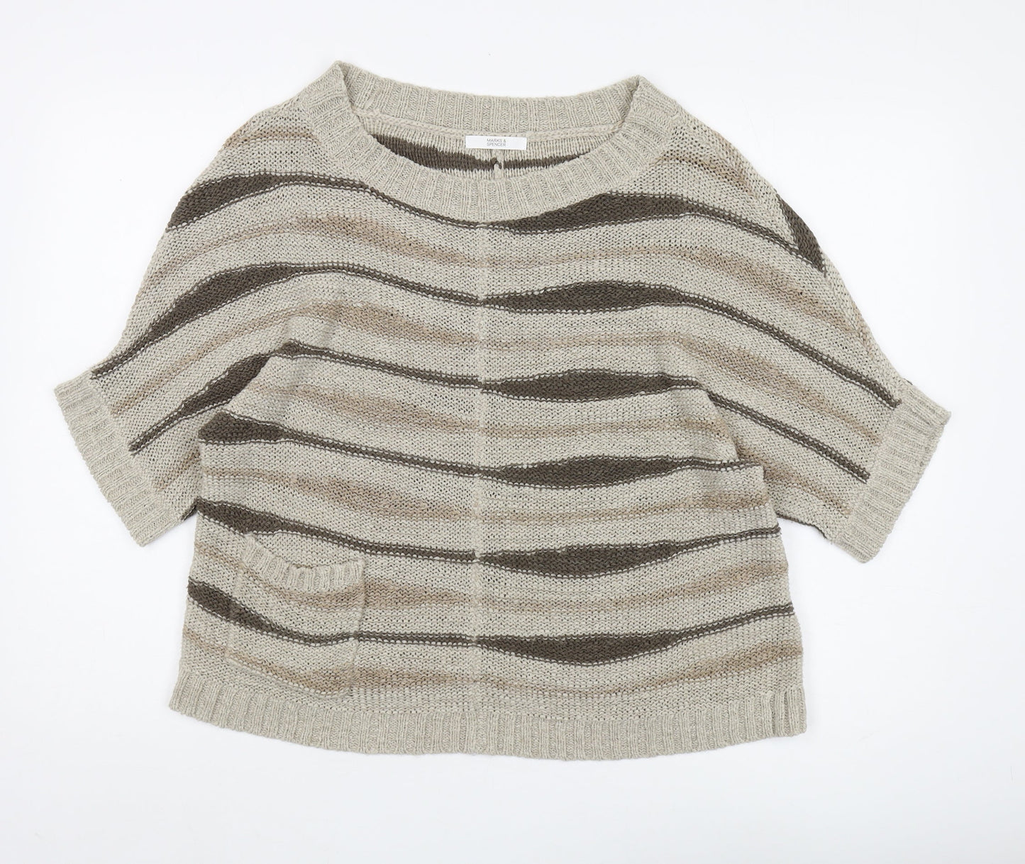 Womens UK Size 14 Marks and Spencer Beige Pullover Jumper