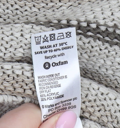 Womens UK Size 14 Marks and Spencer Beige Pullover Jumper