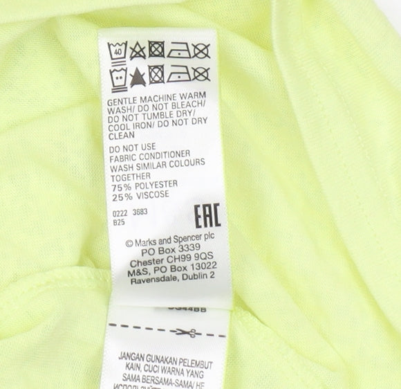 Womens UK Size 10 Marks and Spencer Yellow Basic T-Shirt