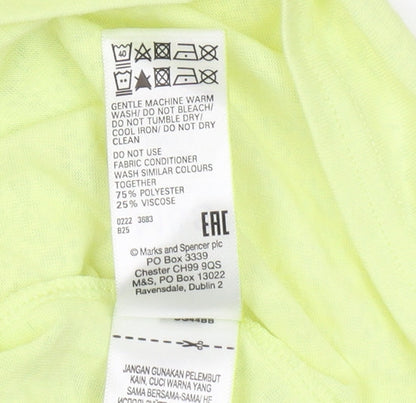 Womens UK Size 10 Marks and Spencer Yellow Basic T-Shirt