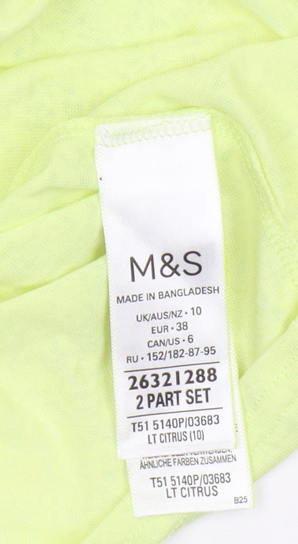 Womens UK Size 10 Marks and Spencer Yellow Basic T-Shirt