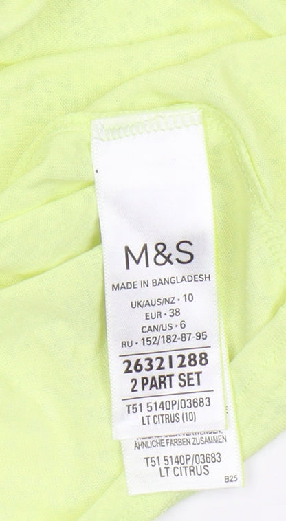 Womens UK Size 10 Marks and Spencer Yellow Basic T-Shirt