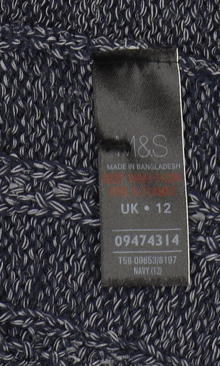 Womens UK Size 12 Marks and Spencer Blue Cardigan Jumper
