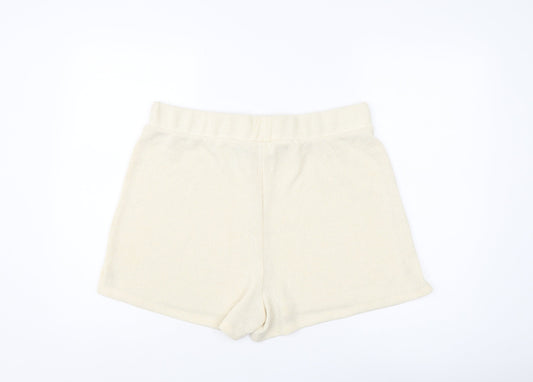 H&M Women's Ivory Knit Relaxed Shorts Size L