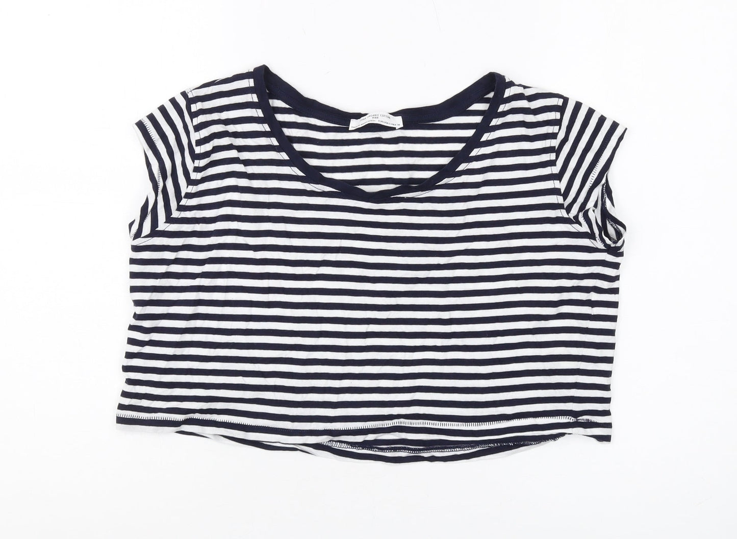 Womens UK Size S Zara Black Cropped T-Shirt