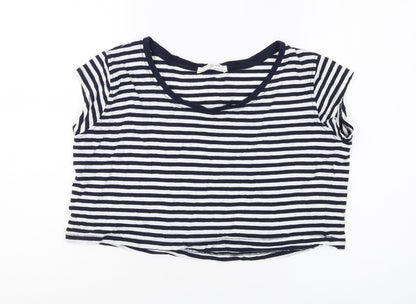 Womens UK Size S Zara Black Cropped T-Shirt