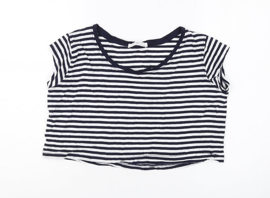Womens UK Size S Zara Black Cropped T-Shirt