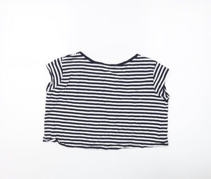 Womens UK Size S Zara Black Cropped T-Shirt
