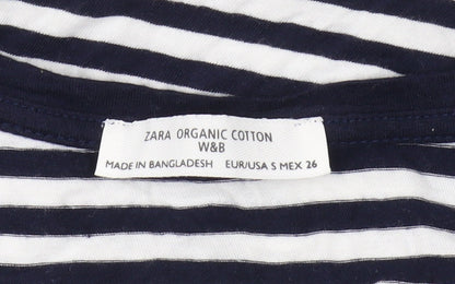 Womens UK Size S Zara Black Cropped T-Shirt