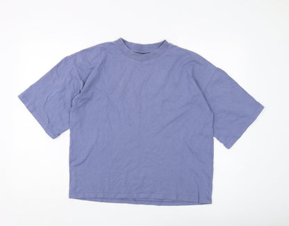 Womens UK Size 4 ASOS Design Blue Basic T-Shirt