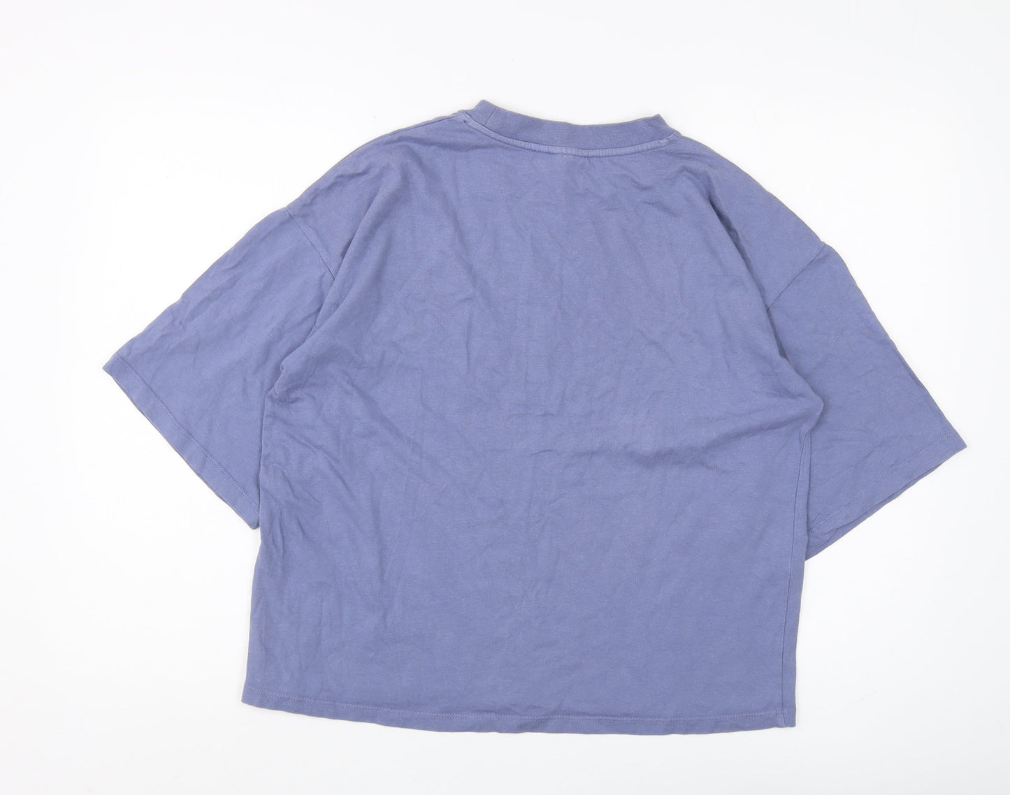 Womens UK Size 4 ASOS Design Blue Basic T-Shirt