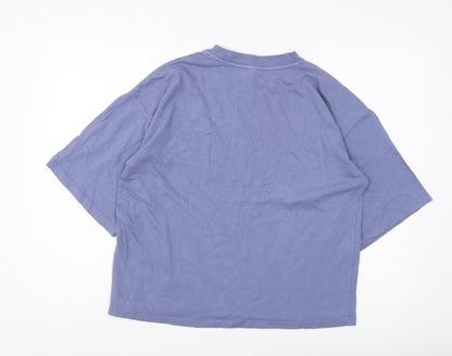 Womens UK Size 4 ASOS Design Blue Basic T-Shirt