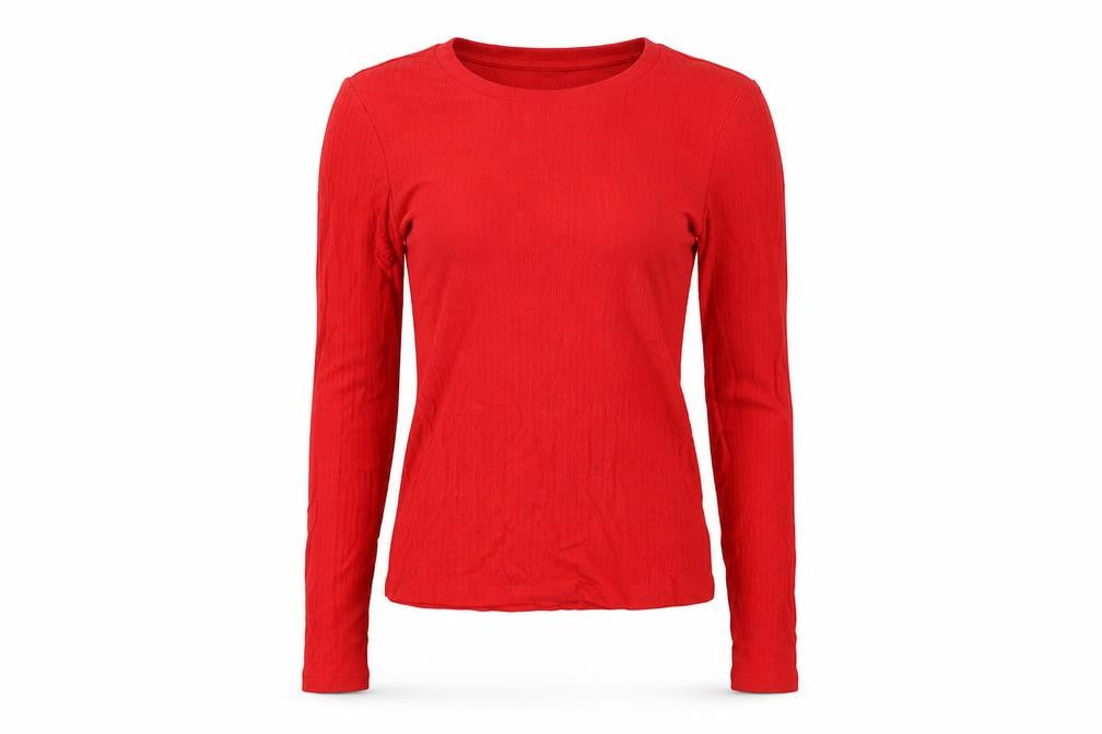 Womens UK Size XS Monki Red Basic T-Shirt