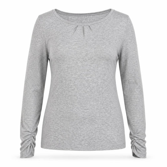 Front view of Marks & Spencer Grey Long Sleeve Jersey Top, UK 10