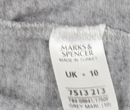 Womens UK Size 10 Marks and Spencer Grey Jersey T-Shirt