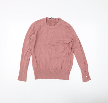 Womens UK Size M Zara Pink Pullover Jumper