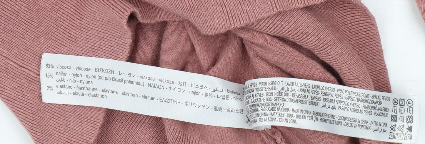 Womens UK Size M Zara Pink Pullover Jumper