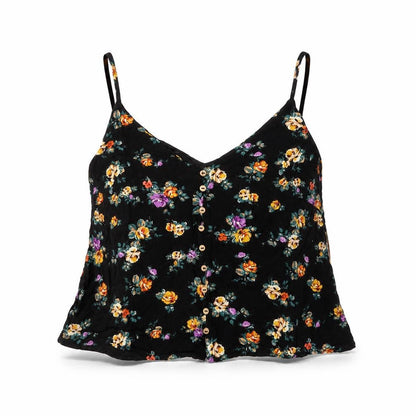 Stradivarius Women's Black Floral Camisole, Size M